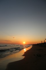 Sunset ocean horizon sky clouds sunset landscape.Antalya /Turkey