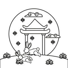 Mid autumn festival vector design