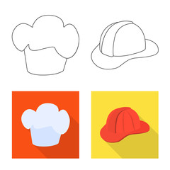 Vector design of clothing and cap icon. Set of clothing and beret stock vector illustration.