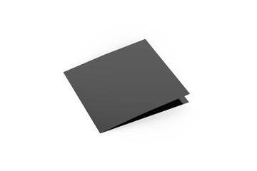 Two fold - bifold square brochure mock up on isolated white background, 3d illustration