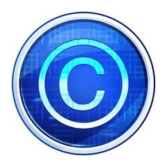 Obraz premium Copyright symbol icon futuristic blue round button vector illustration