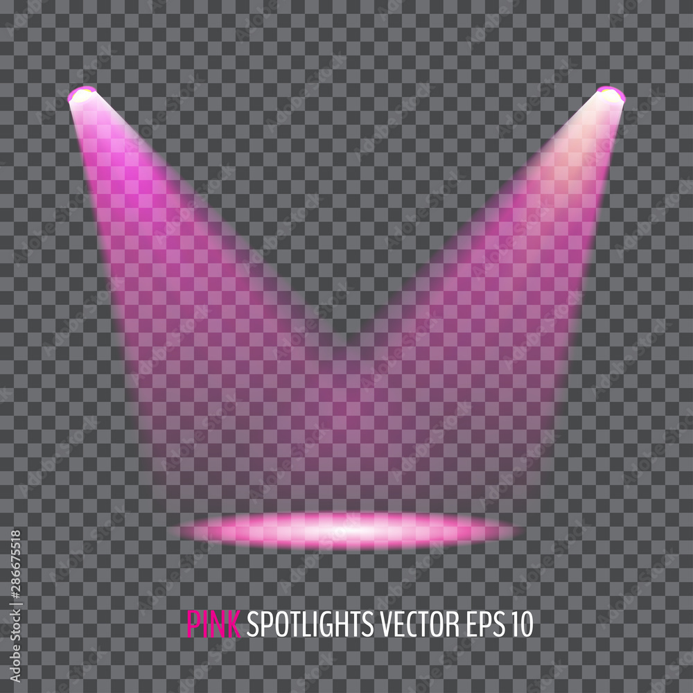 Poster Glowing magenta spotlights