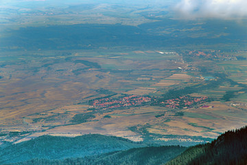 Summer valley seen from above