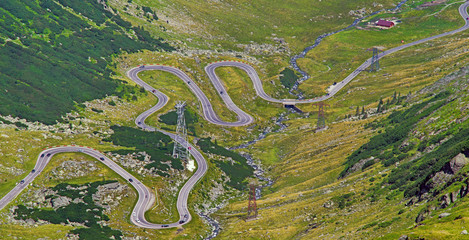 Winding road seen from above