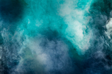 abstract white smoke isolated colorful blue and green background