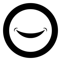 Smile Smlie doodle icon in circle round black color vector illustration flat style image