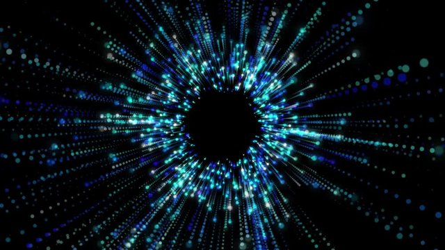 4k Animated background of particles forming a tunnel