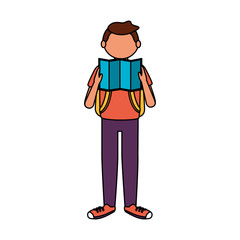 Isolated traveler man vector design