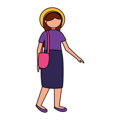 Isolated traveler woman vector design