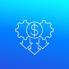 cost reduction icon in linear design