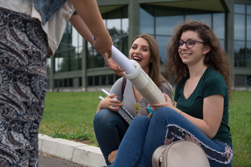 Group of students on university campus