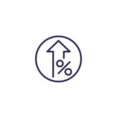 profit increase and growth icon, line vector