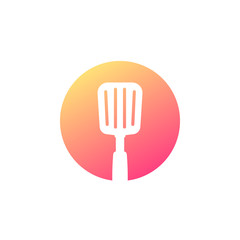 spatula round icon on white, vector