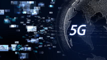 Obraz premium 先進 5G AI 人工知能 フィンテック Fintech MaaS ICT ブロックチェーン 3D VR 