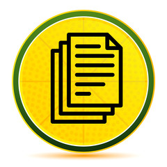 Page documents icon lemon lime yellow round button illustration