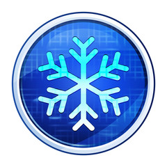 Snowflake icon futuristic blue round button vector illustration