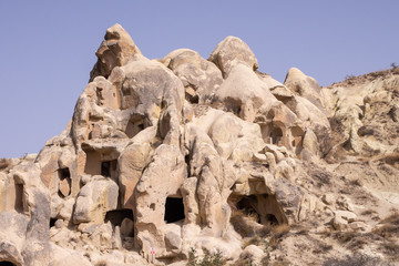 Fototapeta premium Aerial view of Goreme town in Cappadocia