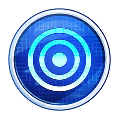 Target icon futuristic blue round button vector illustration