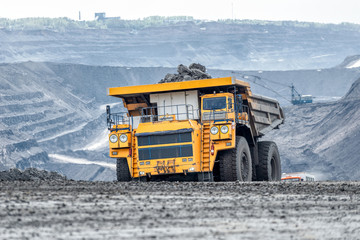 Quarry truck carries coal mined. © nordroden