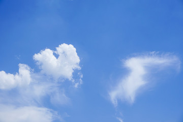 Clear blue sky with white tiny cloud pattern background in sunshine day