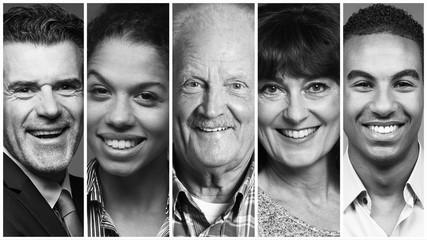 Portraits of beautiful commercial people