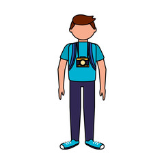 Isolated traveler man vector design