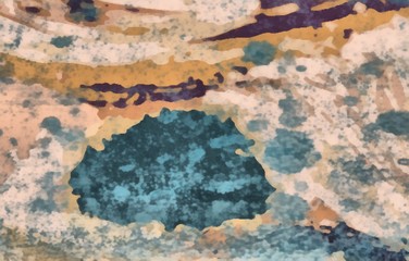 Art texture. Pictorial artwork. Creative modern wallpaper. Watercolor background. Paint splashes on paper.