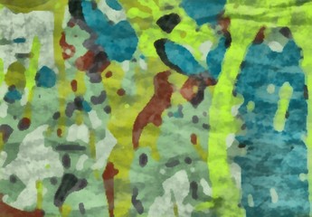 Art texture. Pictorial artwork. Creative modern wallpaper. Watercolor background. Paint splashes on paper.