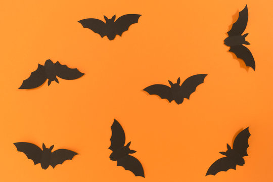 Fledermaus auf orangenen Hintergrund.