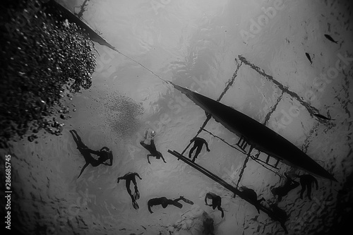 under water ocean / landscape underwater world, scene blue idyll nature