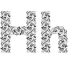 letter H in floral vignettes