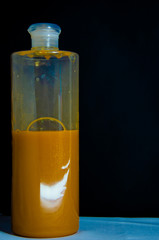 capacity bottle shampoo paraben free on a black background