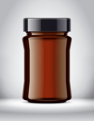 Glass Jar Mockup on Background. 