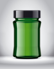 Glass Jar Mockup on Background. 