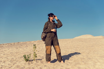 Young girl in a post apocalyptic world