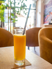 Orange juice in restaurant
