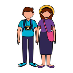 Isolated traveler couple vector design