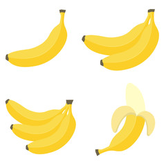 Banana in flat style. Banana icon. Vector illustration isolated on white background © Рудой Максим