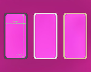 Mesh, magenta colored phone backgrounds kit.
