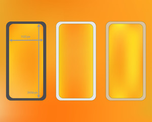 Mesh, yellow colored phone backgrounds kit.