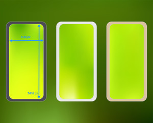 Mesh, green colored phone backgrounds kit.