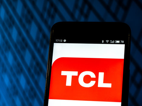 Kiev, Ukraine, November 1, 2018, illustrative editorial. TCL Corporation Consumer electronics company  logo seen displayed on smart phone