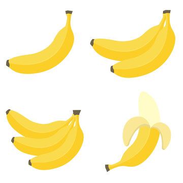 Banana in flat style. Banana icon. Vector illustration isolated on white background