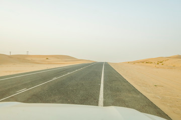 road in the desert, Abu Dhabi, UAE