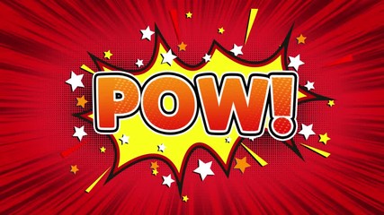 Pow! Text Pop Art Style Expression. Retro Comic Bubble Expression Cartoon illustration, Isolated Flat Cartoon Comic Style on Green Screen - Powered by Adobe