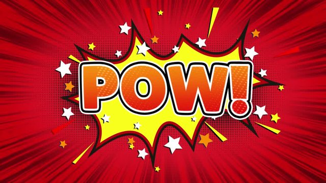 Pow! Text Pop Art Style Expression. Retro Comic Bubble Expression Cartoon illustration, Isolated Flat Cartoon Comic Style on Green Screen - Powered by Adobe