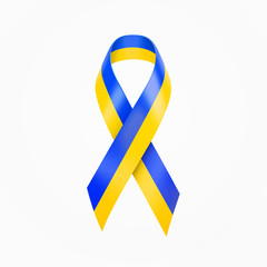 Ukraine colors wave ribbon. Vector blue and yellow srip