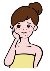 Obraz premium 肌荒れに悩む＿顔