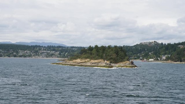 Wide shot, Jesse Island off the coast of Vancouver Island, British Columbia