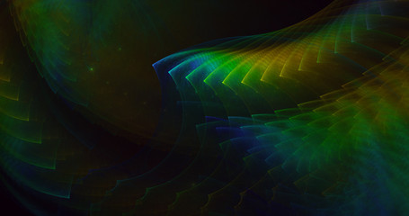 3D rendering multicolored abstract fractal on black background